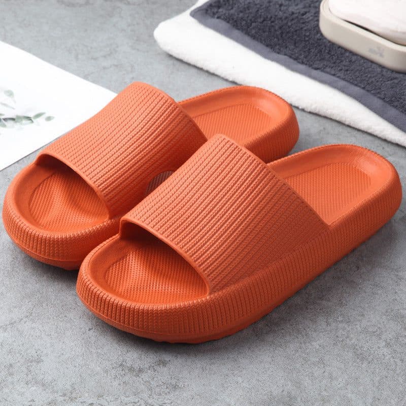image-Solid Color Thick-Soled Non-Slip Bath Slippers for Men and Women