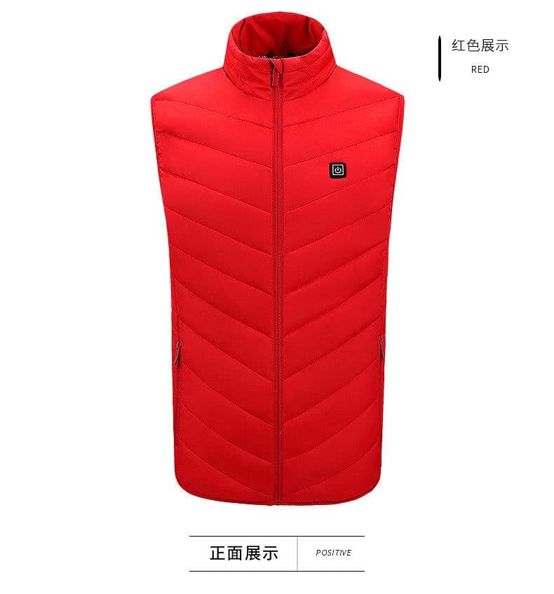image-8 Areas USB Heated Vest Sleeveless Winter Jacket Men Outdoor Hiking