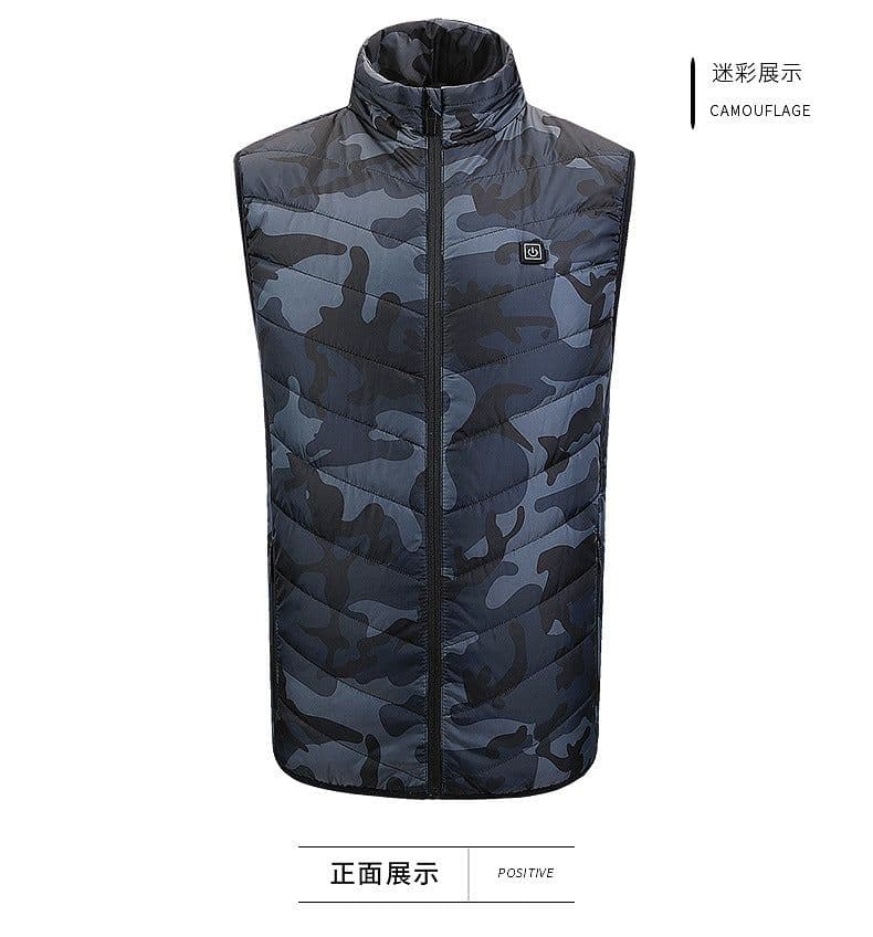 image-8 Areas USB Heated Vest Sleeveless Winter Jacket Men Outdoor Hiking