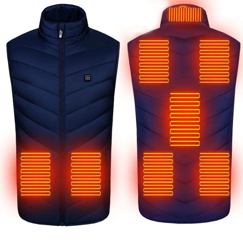 image-8 Areas USB Heated Vest Sleeveless Winter Jacket Men Outdoor Hiking