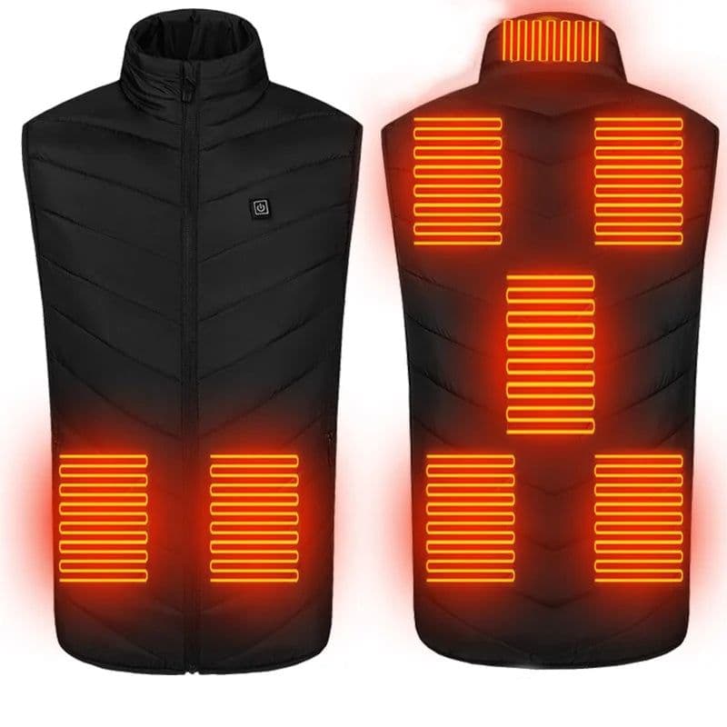 image-8 Areas USB Heated Vest Sleeveless Winter Jacket Men Outdoor Hiking