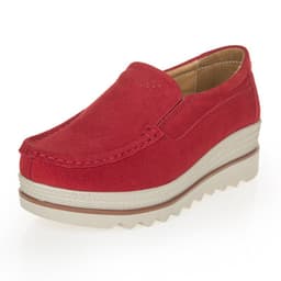 image-Women's Platform Loafers Korean Style Casual Slip-On Shoes
