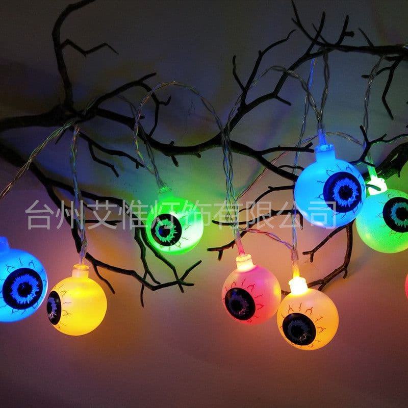 image-LED Ghost Eye String Lights Halloween Decorative 20-80 Lights USB
