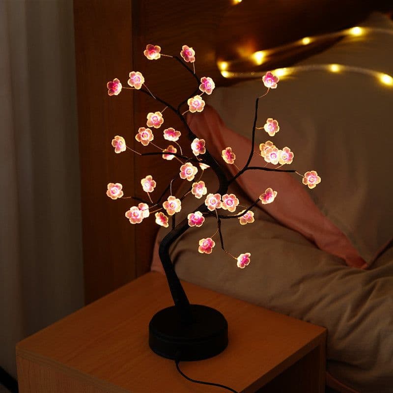 image-LED Tree Light with 72 Lights Golden Leaf Battery USB Touch Switch