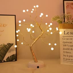 image-LED Tree Light with 72 Lights Golden Leaf Battery USB Touch Switch