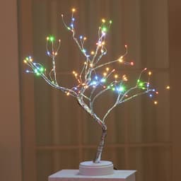 image-LED Tree Light with 72 Lights Golden Leaf Battery USB Touch Switch