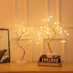 image-LED Tree Light with 72 Lights Golden Leaf Battery USB Touch Switch