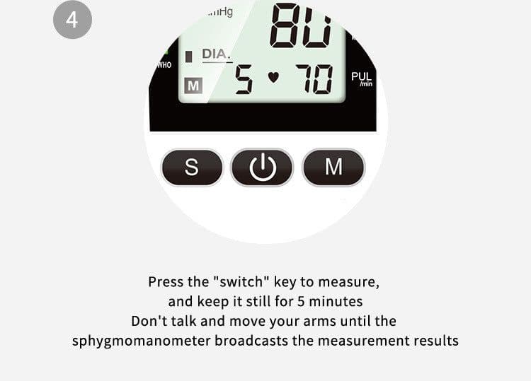 image-YSL-B08 Arm Blood Pressure Monitor with Voice Broadcast LCD Screen