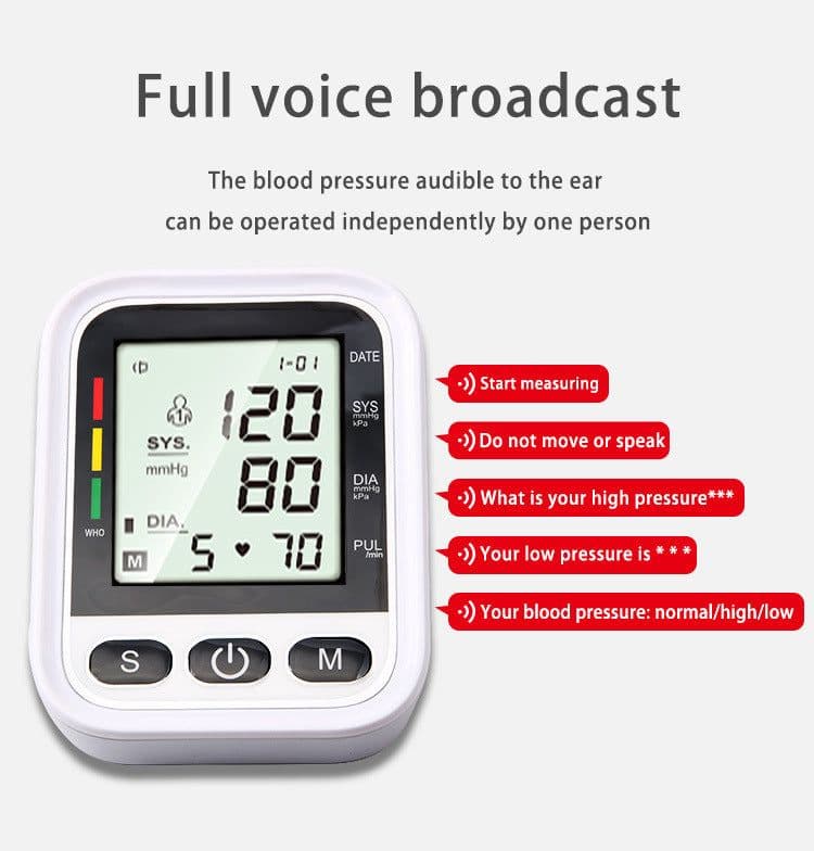 image-YSL-B08 Arm Blood Pressure Monitor with Voice Broadcast LCD Screen