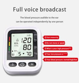 image-YSL-B08 Arm Blood Pressure Monitor with Voice Broadcast LCD Screen