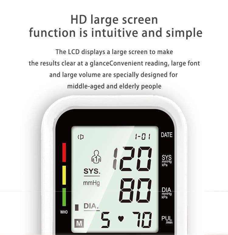 image-YSL-B08 Arm Blood Pressure Monitor with Voice Broadcast LCD Screen