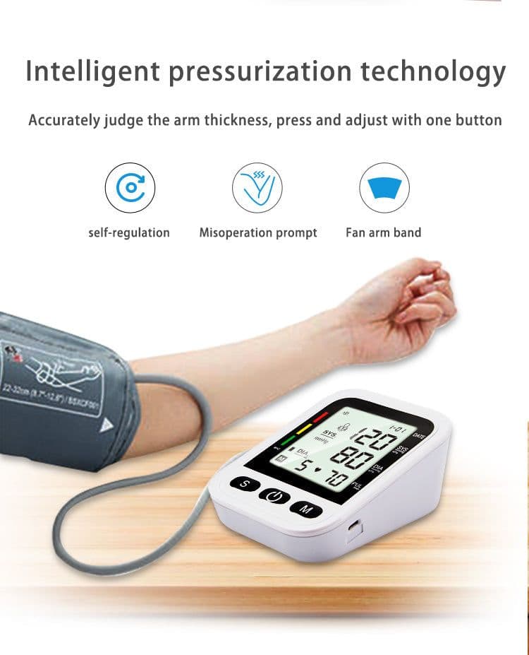 image-YSL-B08 Arm Blood Pressure Monitor with Voice Broadcast LCD Screen