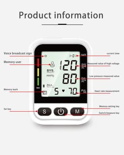 image-YSL-B08 Arm Blood Pressure Monitor with Voice Broadcast LCD Screen
