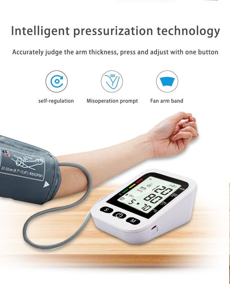 image-YSL-B08 Arm Blood Pressure Monitor with Voice Broadcast LCD Screen