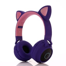 image-Wireless Bluetooth Headset LED Cat Ear Headphones Stereo