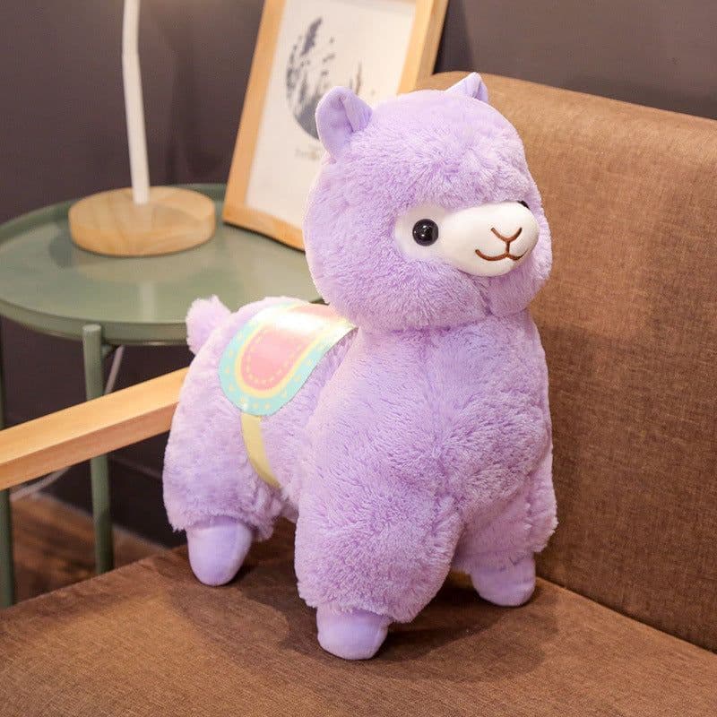 image-Alpaca Plush Toy Pillow 50cm Purple Sheep Stuffed Animal Gift