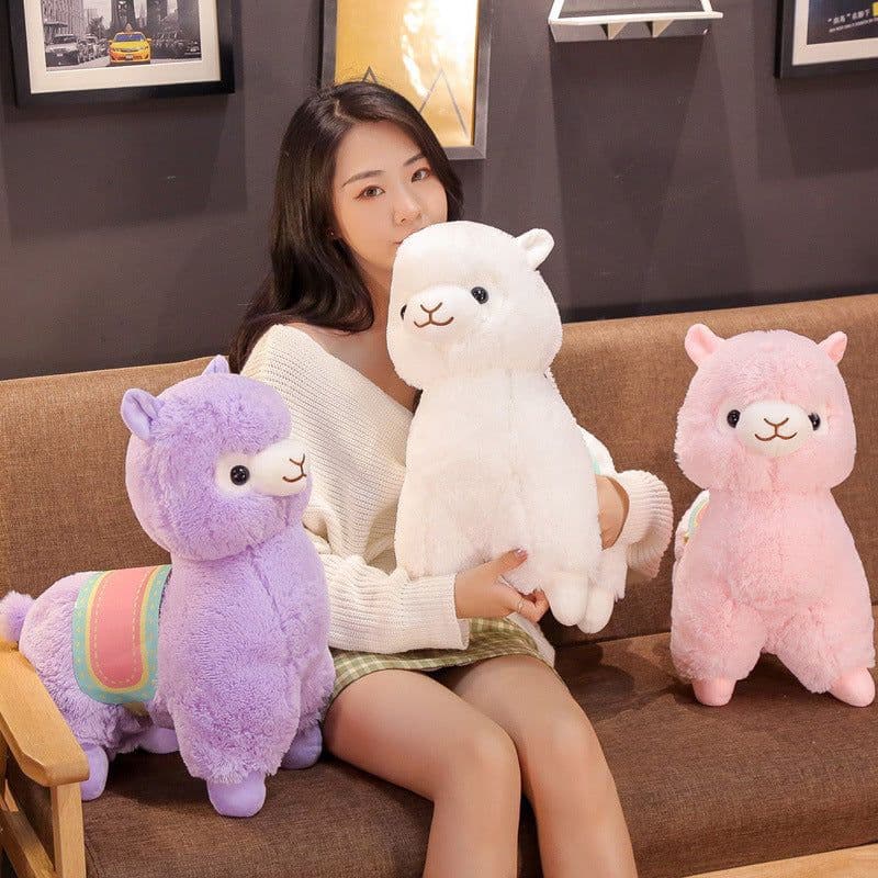 image-Alpaca Plush Toy Pillow 50cm Purple Sheep Stuffed Animal Gift