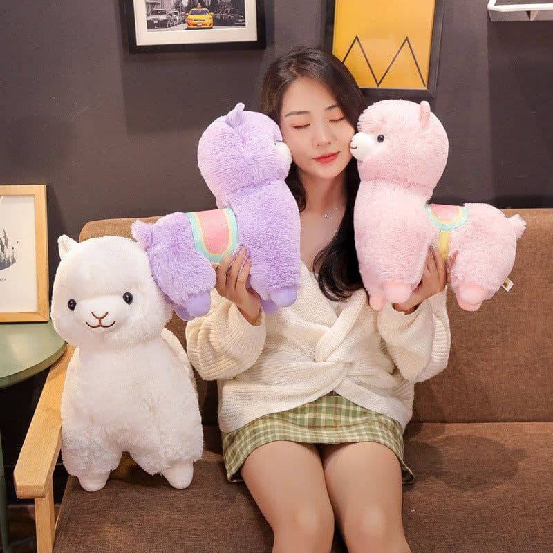 image-Alpaca Plush Toy Pillow 50cm Purple Sheep Stuffed Animal Gift