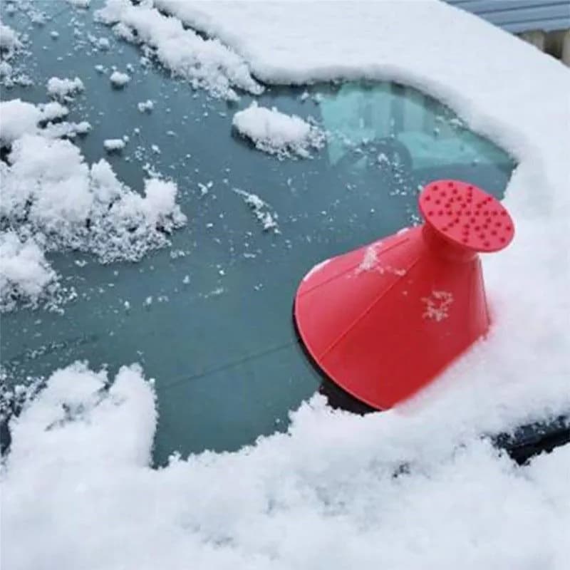 image-Windshield Snow Removal Cone Ice Scraper Tool