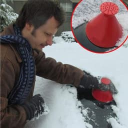 image-Windshield Snow Removal Cone Ice Scraper Tool