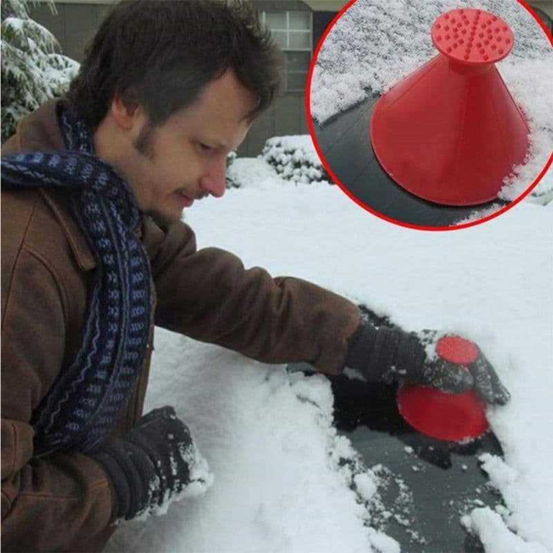 image-Windshield Snow Removal Cone Ice Scraper Tool