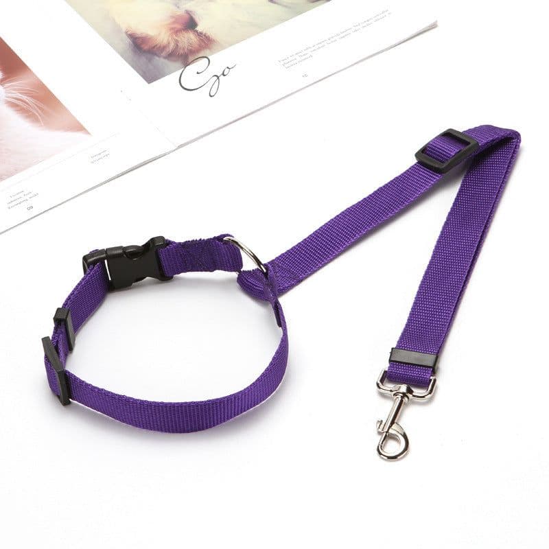 image-Pet Dog Cat Car Seat Belt Leash Adjustable Safety Harness Nylon
