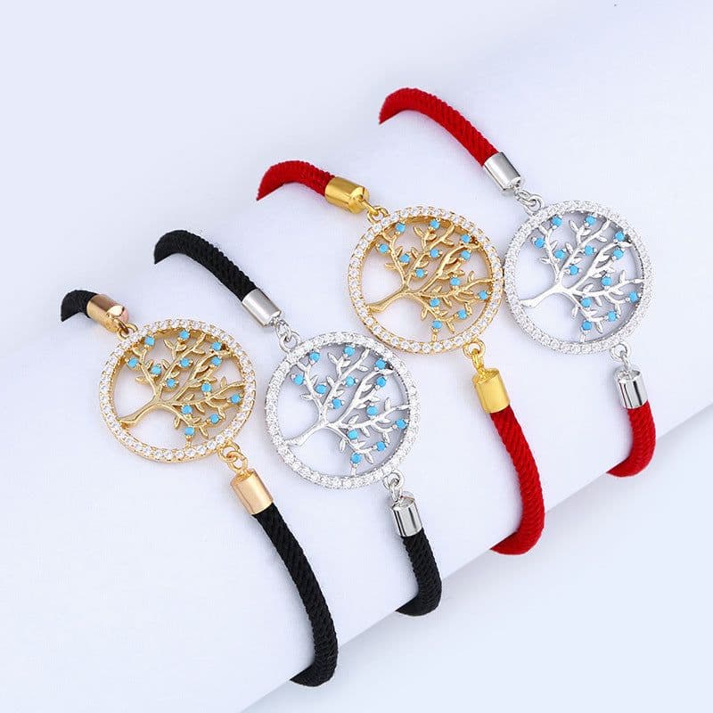 image-Soar Tree of Life Zircon Bracelet Gold Plated Copper bra67