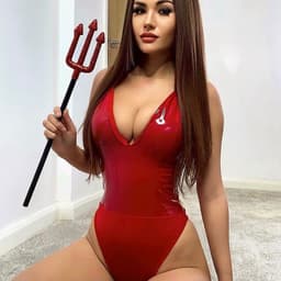 image-Women's Sleeveless PU Stitching Jumpsuit Deep V Back Zipper Red