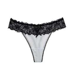 image-Women's Lace Thong Low Waist Underwear Black One Size