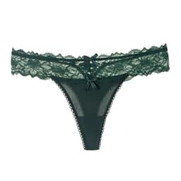 image-Women's Lace Thong Low Waist Underwear Black One Size
