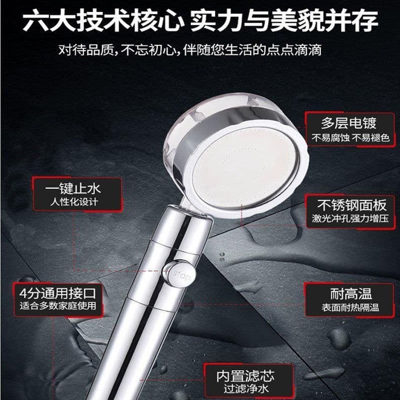 image-Jushang Sanitary Ware Handheld Shower Head with Turbine Booster