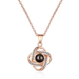 image-Four-Leaf Clover I Love You Projection Necklace Rose Gold Pendant