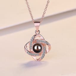 image-Four-Leaf Clover I Love You Projection Necklace Rose Gold Pendant