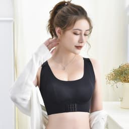 image-Women's Seamless Wireless Sports Bra with Adjustable Straps