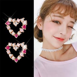 image-S925 Silver Needle Pearl Flower Earrings Korean Style Geometric