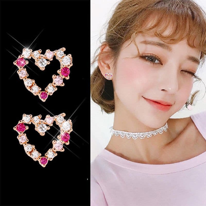 image-S925 Silver Needle Pearl Flower Earrings Korean Style Geometric