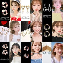 image-S925 Silver Needle Pearl Flower Earrings Korean Style Geometric