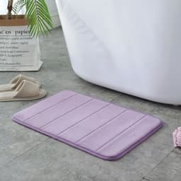 image-Striped Polyester Non-Slip Area Rug - Modern Absorbent Floor Mat
