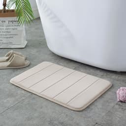 image-Striped Polyester Non-Slip Area Rug - Modern Absorbent Floor Mat