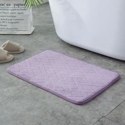 image-Striped Polyester Non-Slip Area Rug - Modern Absorbent Floor Mat