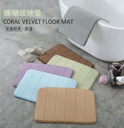 image-Striped Polyester Non-Slip Area Rug - Modern Absorbent Floor Mat