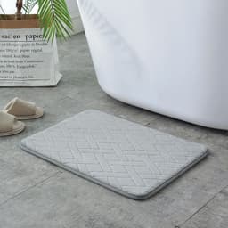 image-Striped Polyester Non-Slip Area Rug - Modern Absorbent Floor Mat