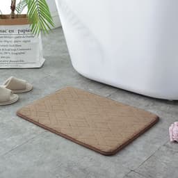 image-Striped Polyester Non-Slip Area Rug - Modern Absorbent Floor Mat