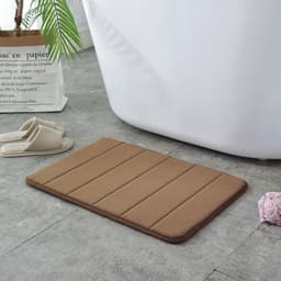image-Striped Polyester Non-Slip Area Rug - Modern Absorbent Floor Mat