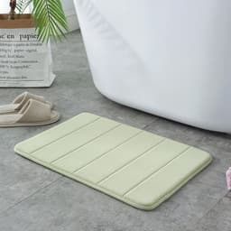 image-Striped Polyester Non-Slip Area Rug - Modern Absorbent Floor Mat