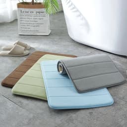 image-Striped Polyester Non-Slip Area Rug - Modern Absorbent Floor Mat