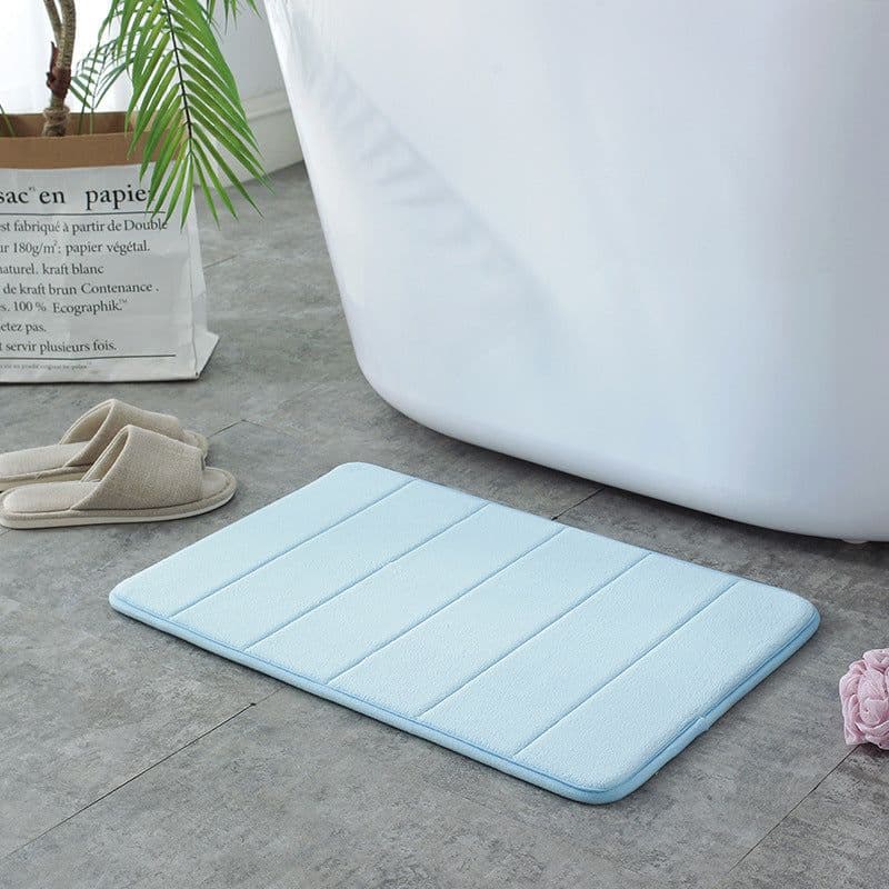 image-Striped Polyester Non-Slip Area Rug - Modern Absorbent Floor Mat