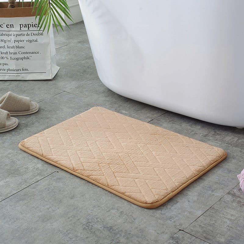 image-Striped Polyester Non-Slip Area Rug - Modern Absorbent Floor Mat