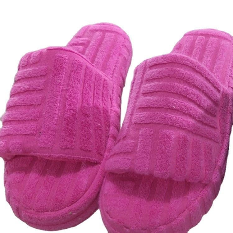 image-Women's Plus Size Plush Slippers Candy Color Flat Thick Sole
