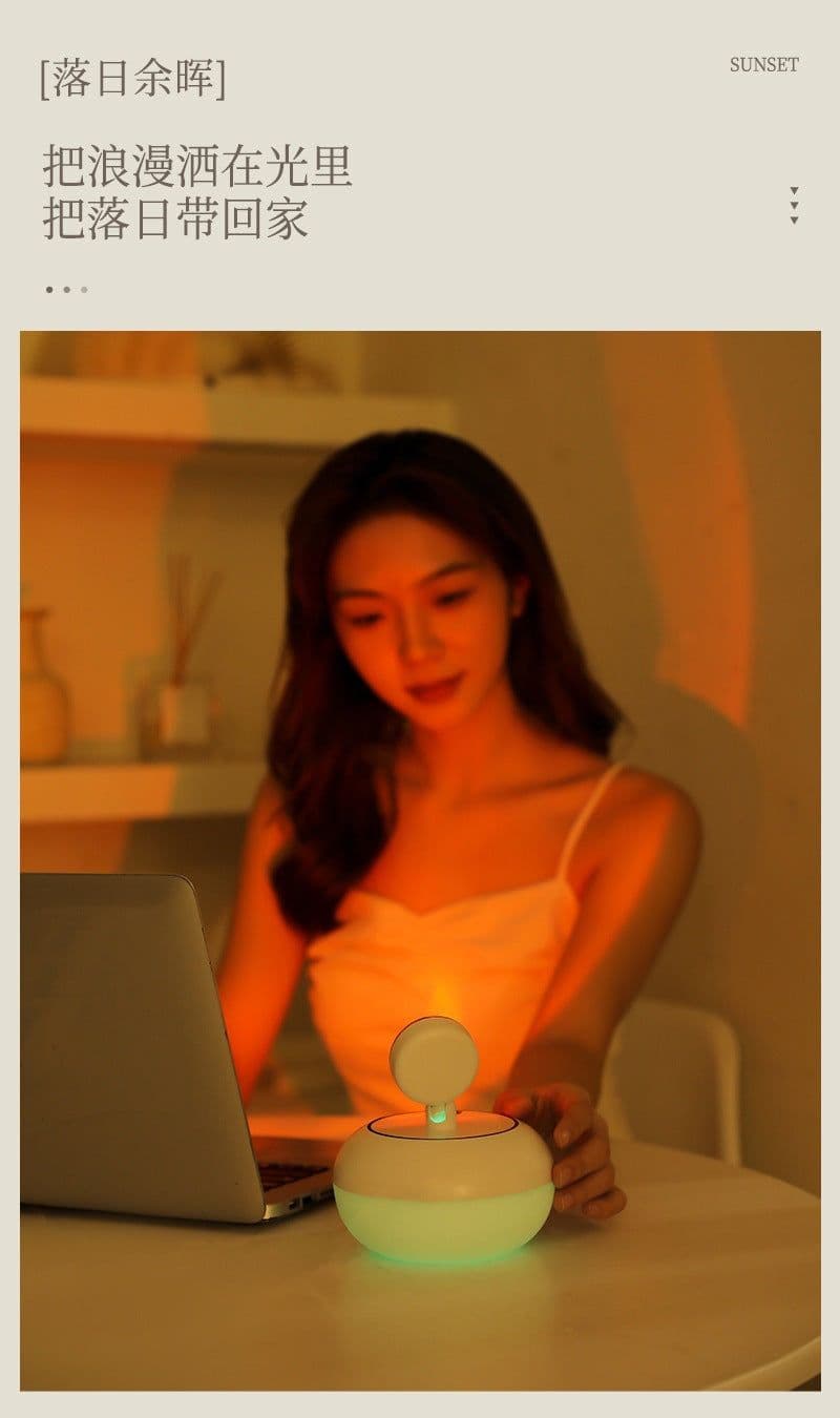 image-XRT Sunset Light Humidifier LL20 USB Desktop Night Light Pink